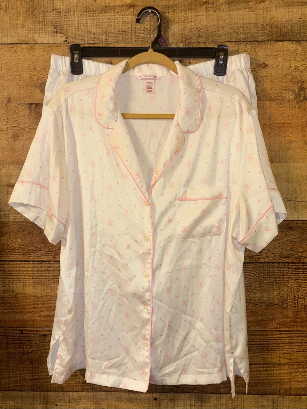 Victoria's Secret Polka Dots & VS Logos Pajama Set